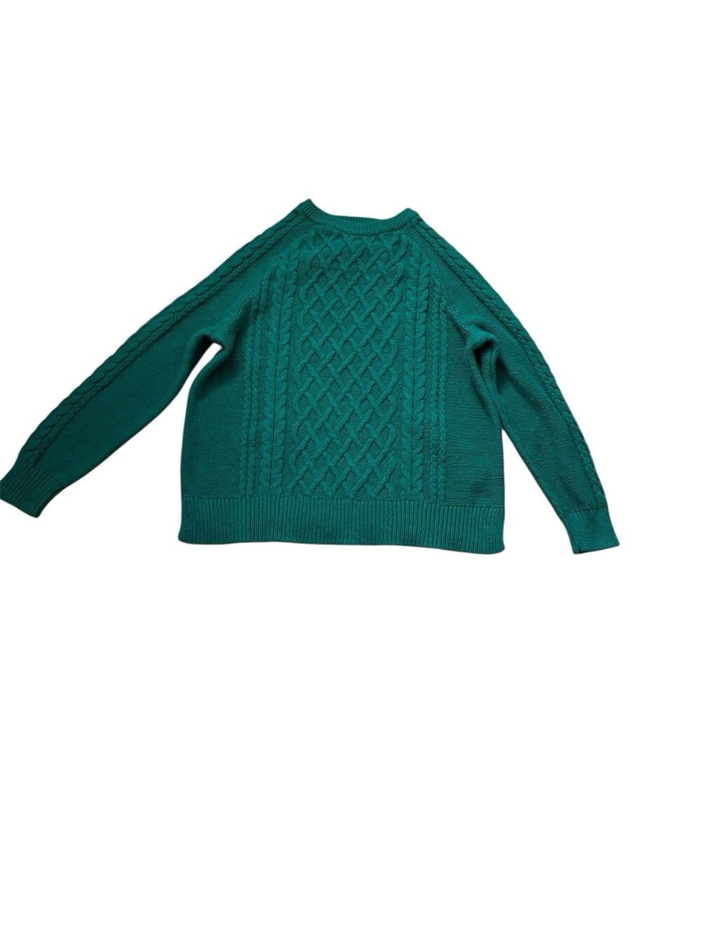 Old Navy Women’s Green Cable Knit Pullover Sweater Size XL Cotton Blend
